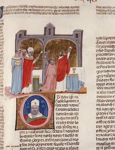 Ms. 183, f.312r: De consecratione, Miniatur aus dem 