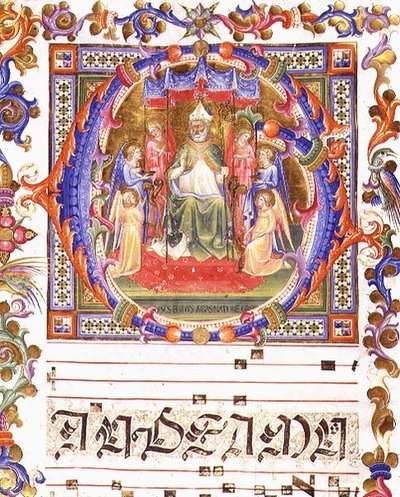 Ms 557 f.35v Historisierte Initiale 
