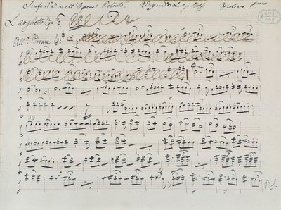 Musikalische Partitur für Poliuto von Donizetti (Tinte auf Papier) von Italian School