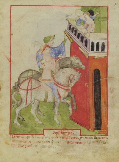 Reiten, aus Tacuinum Sanitatis, ca. 1390-1400 von Italian School