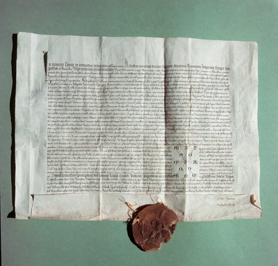 Offizielles Dokument von Kaiser Karl IV., das die Universität Siena als Generalstudium zertifiziert von Italian School