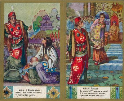 Eine von mehreren Illustrationen zu Puccinis Oper Turandot von Italian School