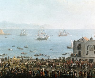 Piedigrotta-Fest in Neapel am 8. September (Detail des königlichen Prozessionszuges). Gemälde aus dem frühen 19. Jahrhundert. Museo Nazionale di San Martino, Neapel von Italian School