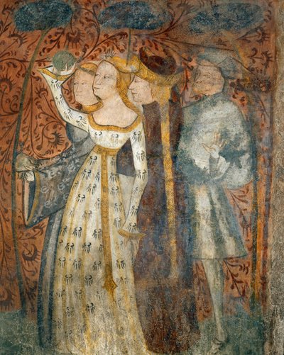 Ein Ballspiel spielend, Detail aus Szenen eines Turniers und höfischen Lebens aus der Casa d