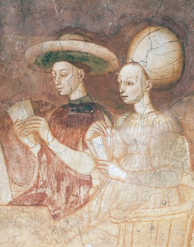 Spiel mit Tarotkarten, Szene aus dem Spiele-Zyklus (ca. 1445-1450) (Detail) von Italian School