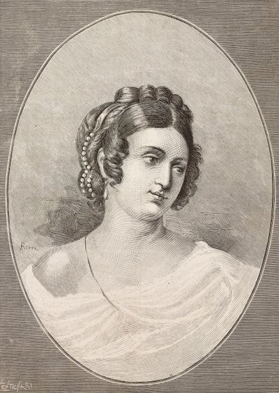 Porträt von Costanza Monti (1792-1840), italienische Dichterin, Gravur von Centenari aus L