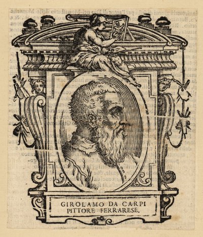 Porträt von Girolamo Da Carpi, italienischer Maler und Dekorateur am Hof des Hauses Este in Ferrara von Italian School