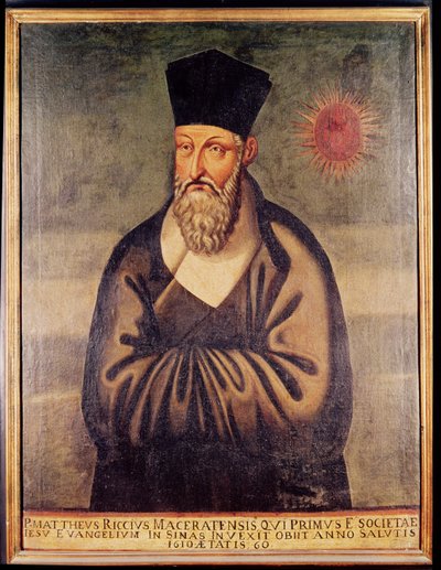 Porträt von Matteo Ricci (1552-1610) italienischer Missionar, Gründer der Jesuitenmission in China von Italian School
