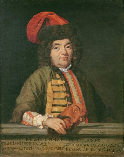 Porträt von Philippe Emmanuel de Coulanges im Karnevalskostüm, 1690 von Italian School