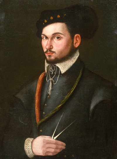 Porträt eines Navigators mit seinen Zirkel, ca. 1560 von Italian School