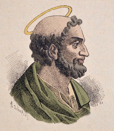 Porträt von Sankt Petrus (1. Jahrhundert), erster Papst und Bischof von Rom von Italian School