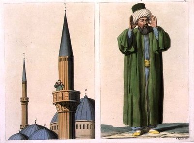 Öffentlicher Muezzin und Detail, Tafel 37 aus Teil III, Band I von 