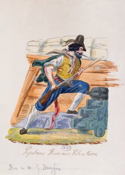 Römischer Volksfreiwilliger des Aufstands von 1848 in Rom von Italian School