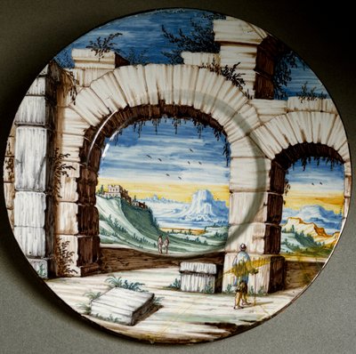 Ruine und Landschaft von Italian School