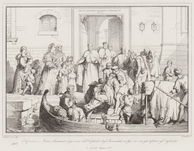 S. Girolamo Miani wird zur Leitung des Krankenhauses der Unheilbaren berufen und nimmt Waisen und Kranke auf von Italian School