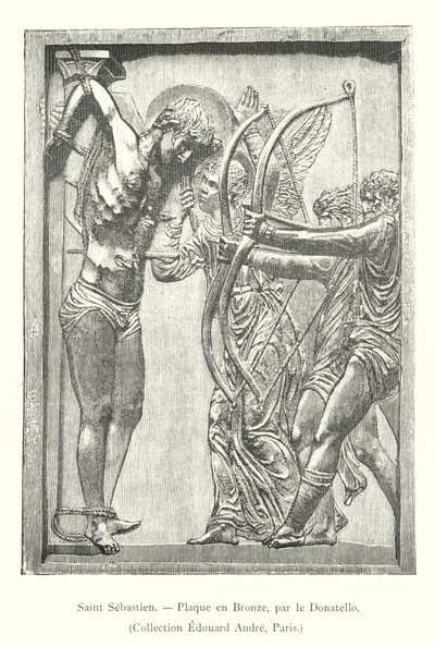 Heiliger Sebastian, Bronzemedaille, Sammlung Edouard André, Paris (Stich) von Italian School
