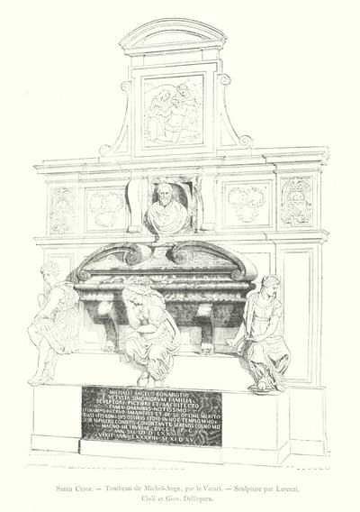 Santa Croce, Grabmal von Michelangelo, von Vasari, Skulptur von Lorenzi, Cioli und Giov Dell