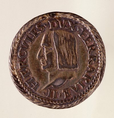 Silbermünze (Testone) aus Ferrara: Herrschaft von Herzog Ercole I d