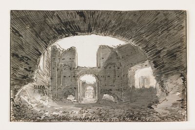 Skizze der Caracalla-Thermen, frühes 19. Jahrhundert von Italian School