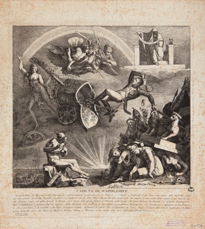 Der Fall Napoleons - Karikatur des Falls von Italien, 1814 von Italian School