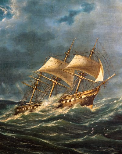 Das Dampfschiff Princie Umberto mit Schraubenpropeller, Stapellauf am 22. August von Italian School