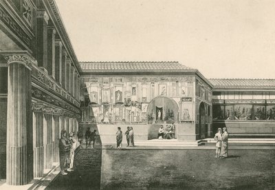 Die Stabianischen Bäder - Der Hof der Stuckarbeiten (Gravur) von Italian School