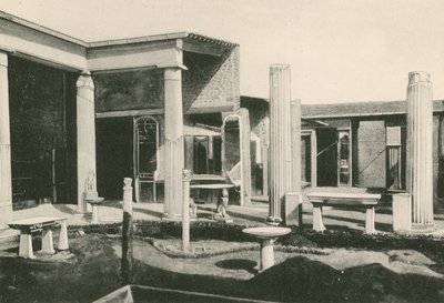 Das Viridarium im Haus der Vettii. Wie es ist (Gravur) von Italian School