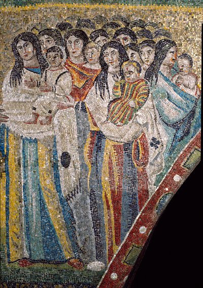Die Mütter von Bethlehem vor Herodes dem Großen (Mosaik) von Italian School