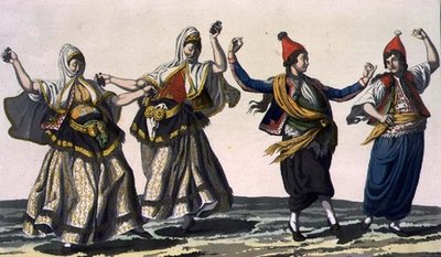 Zwei weibliche und zwei männliche Tänzer, Tafel 62 aus Teil III, Band I von 