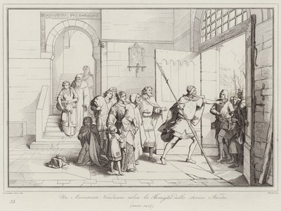Ein venezianischer Kaufmann rettet die Familie des Historikers Niceta von Italian School