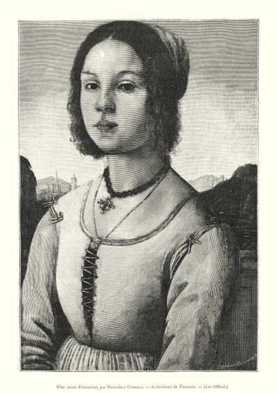 Eine junge Florentinerin, von Francesco Granacci, Sammlungen von Florenz, die Uffizien von Italian School