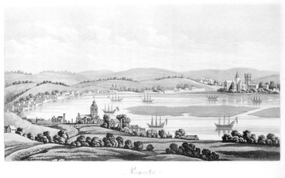 Blick auf Rochester im Jahr 1669, aus Travels of Cosimo III, Großherzog der Toskana, durch England während der Herrschaft von Charles II, englische Übersetzung, veröffentlicht 1821 von Italian School