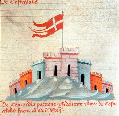 Ansicht des Schlosses von Castiglione in der Toskana von Italian School