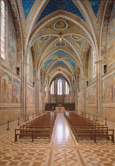 Ansicht des Innenraums der Oberkirche von Italian School