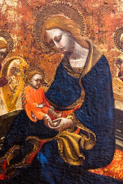 Madonna der Demut zwischen zwei musizierenden Engeln von Italian School