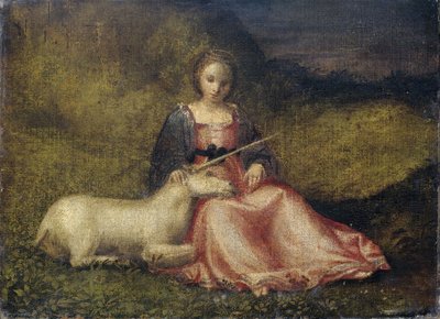 Frau mit Einhorn, anonym, ca. 1510 von Italian School