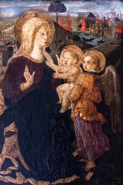Maria mit Kind in einer Landschaft sitzend von Italian school
