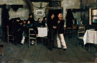 Treffen von Giuseppe Garibaldi und Giovanni Battista Cuneo in Taganrog, Hafen am Schwarzen Meer, 1833 von Italo Nunes Vais