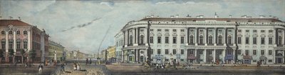 Die Polizeibrücke mit dem Stroganov-Palast. Aus dem Panorama des Newski-Prospekts, 1830 von Ivan Alexeyevich Ivanov