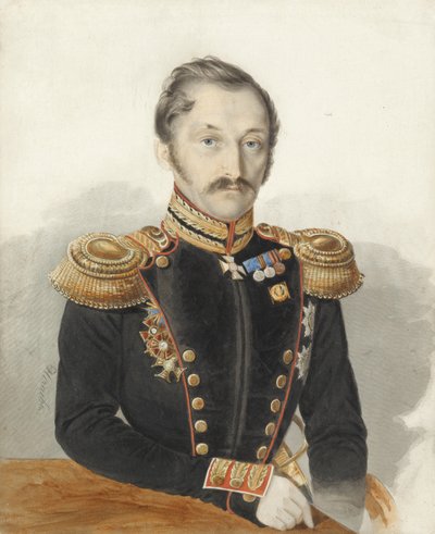 Porträt von General Alexander Danilovich Gerstenzweig, 1818-1861 von Ivan Alexeyevich Nechayev