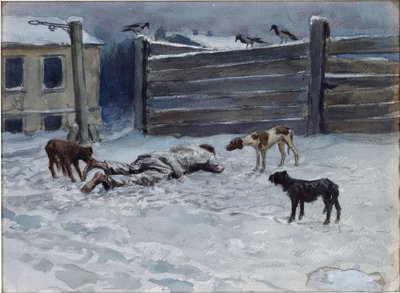 Verhungert (nach der Natur gezeichnet) von Vladimirov, Ivan Alexeyevich (1869-1947) von Ivan Alexeyevich Vladimirov