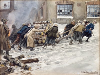 Beschlagnahme von Brennholz von Ivan Alexeyevich Vladimirov (1869-1947) von Ivan Alexeyevich Vladimirov