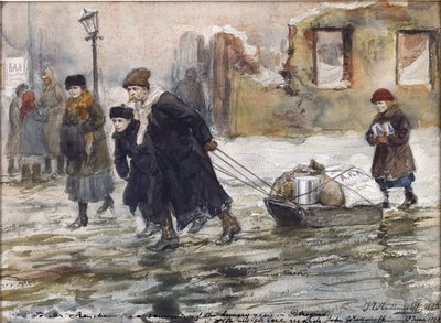 Transport von Lebensmitteln auf einem Schlitten von Ivan Alexeyevich Vladimirov von Ivan Alexeyevich Vladimirov