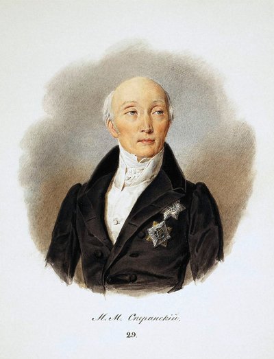 Porträt des Staatssekretärs und Reformers Graf Michail Speransky, 1772-1839 von Ivan Ivanovich Reimers