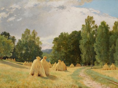 Heuhaufen in Preobrazhenskoe, Russland - Gemälde von Ivan Shishkin, 1890 von Ivan Ivanovich Shishkin