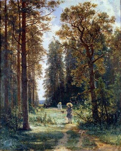 Weg durch den Wald. Gemälde von Ivan Ivanovich Shishkin (1880) von Ivan Ivanovich Shishkin