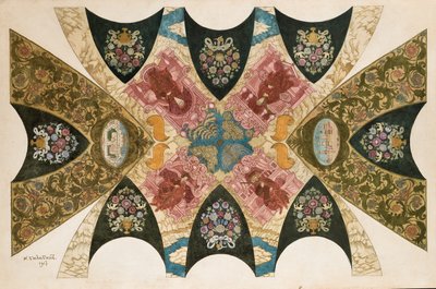 Ein Originalentwurf für ein Deckenfresko für die Staatsbank in Nischni Nowgorod von Ivan Yakovlevich Bilibin
