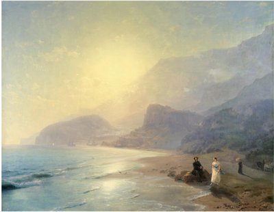 Alexander Puschkin und Prinzessin Maria Raevskaya bei Gurzuf, 1886 von Ivan Konstantinovich Aivazovsky