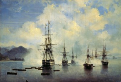Die Landung Generals N. Raewski bei Subaschi im Juli 1839 von Ivan Konstantinovich Aivazovsky