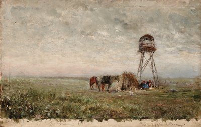 Kosaken unter einem Wachturm an der Grenze des Kaukasus; Cosaques sous la tour de guet à la frontière du Caucase von Ivan Pavlovich Pokhitonov